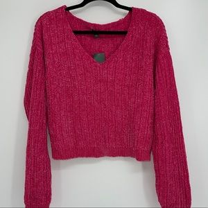 WILD FABLE MAGENTA PINK VELVET FEEL SWEATER LARGE
